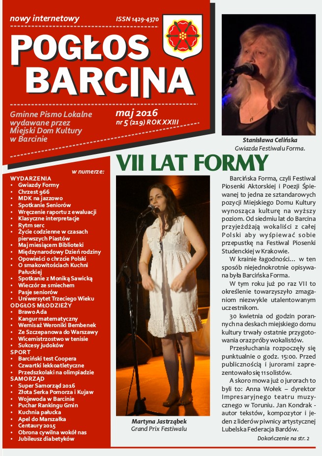 Pogłos Barcina - maj 2016